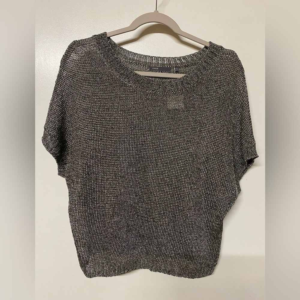 Oversized Metallic Knit Tee